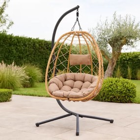 Składane fotel wiszący 103 x 95 x 185 cm, beżowy