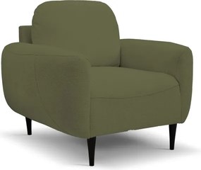 Fotel BOHO na drewnianych nogach z oparciem i podłokietnikami w tkaninie Perfect Harmony 39