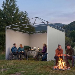Outsunny 3-częściowy zestaw bocznych ścian z zamkiem błyskawicznym do pawilonu 3x3 m, jasnoszary | Aosom PL