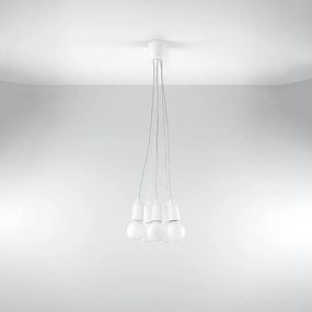Lampy wiszące nowoczesny Astis, PVC - 5 źródło światła 4000K - L.25 x H.90 cm - biały