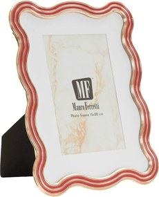 Czerwona/w kolorze złota metalowa/szklana ramka stojąca 17,5x22,5 cm Elizabeth – Mauro Ferretti