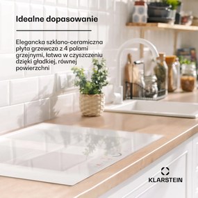 Klarstein Delicatessa 70cm Płyta Indukcyjna 2StrefyFlex 4 Strefy Gotowania Biały