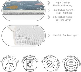 Niebieski dywan dziecięcy odpowiedni do prania ø100 cm Forest Land – Mila Home