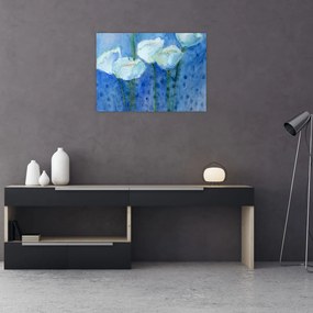 Obraz na szkle - Białe tulipany (70x50 cm)
