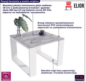 Industrialna ława kawowa do salonu beton + biały - Fareo 5X