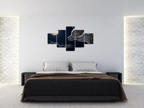 Obraz wilków wyjących do księżyca (125x70 cm)
