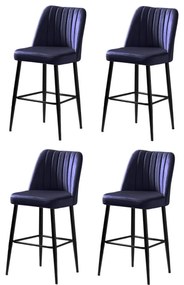 Zestaw krzeseł barowych Vento Sax Blue and Black, 4 szt., 4 szt.