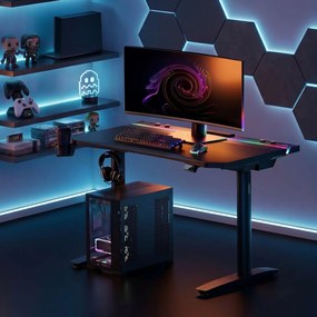 Elektryczne biurko dla graczy RGB Diablo X-Forge, 140x70 cm, czarne