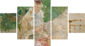 Obraz - Berthe Morisot, Young Woman Knitting, reprodukcje (125x70 cm)