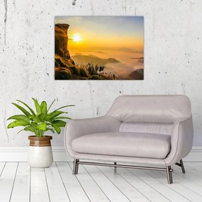 Obraz doliny w porannej mgle (70x50 cm)