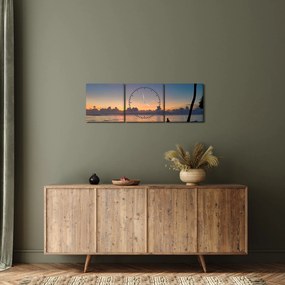 Obraz kobiety na plaży (z zegarem) (90x30 cm)