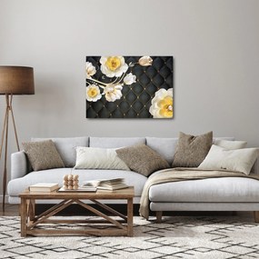 Obraz białych kwiatów róży (70x50 cm)