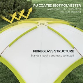 Outsunny Pawilon Imprezowy 3,5 x 3,5m z Hakiem, Odporny na Wodę i Warunki Zimowe, Zielony