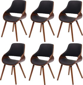 Krzesło do jadalni MCW-D23 (zestaw 6 sztuk),  sztuczna skóra czarna