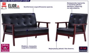 Czarny zestaw wypoczynkowy w stylu vintage - Garner 3S