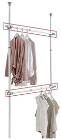 Zestaw 2 teleskopowych drążków na ubrania Wenko Herkules, dł. 75-120 cm