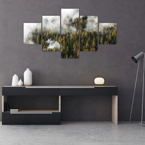 Obraz lasu w chmurach (125x70 cm)