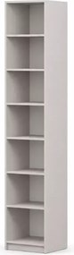 Regał otwarty Mayra 40 cm kaszmir – wąska biblioteczka z 7 półkami do salonu i biura