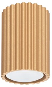 Plafon KARBON 10 złoty ryflowany SOLLUX  LIGHTING