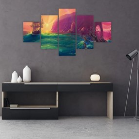Obraz - Obraz olejny, Podróż do fantastycznego królestwa (125x70 cm)