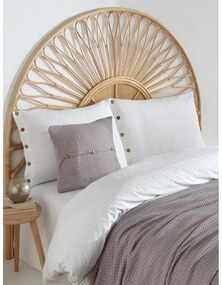 Biała pościel jednoosobowa z bawełny renforcé 140x200 cm Como Striped – Mila Home Luxury