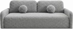 Sofa DUO Rozkładana Dwuosobowa Ciemnoszara Boucle Japandi