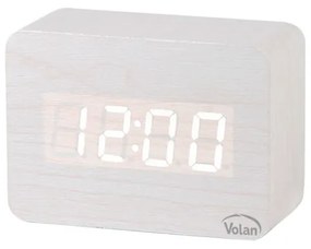 Zegar budzik drewniany led elektroniczny cyfrowy stojący - termometr + data