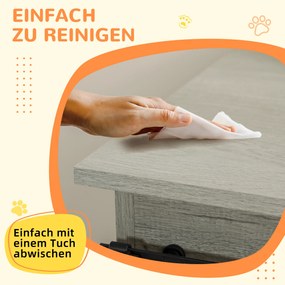 PawHut Klatka dla psów z 2 drzwiami, transporter dla psów, wytrzymały design, zamykana, Szary