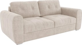 Kanapa 4-osobowa typu express z beżowej tkaniny - Miejsce do spania stelaż z szerokich listew 160 cm - Materac 14 cm - BOLIPO