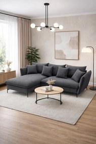 Ciemnoszara kanapa narożna rozkładana N8-C33