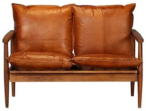 Elegancka skórzana sofa Stera - brązowa