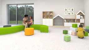 Zestaw mebli przedszkolnych z tapicerowanym domkiem Blox Base 13