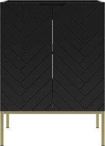 Szafka pod umywalkę wpuszczaną Aspen 09, czarny/złoty, 60 cm