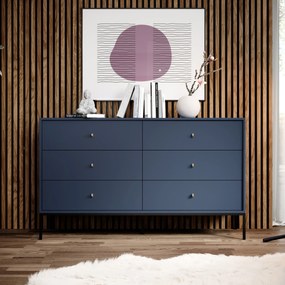 Komoda MONDO 154 cm do Salonu Sypialni 6 Szuflad Odcienie granatowego