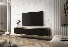 Szafka RTV KARL 3D 175cm wisząca/stojąca czarny mat  PIASKI Meble