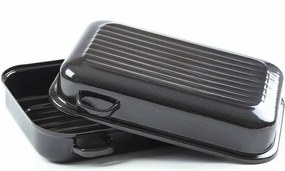 Belis Emaliowany brytfanna podwójna z żebrowaniem i uchwytami bocznymi, 40 cm