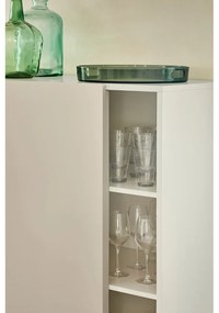 Beżowo-kremowa wysoka komoda z drzwiami przesuwnymi 120x140 cm Nube – Teulat