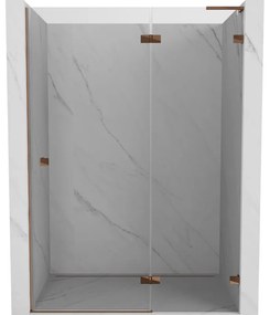 Mexen Lunar L drzwi prysznicowe uchylne prawe 130 cm, transparent, różowe złoto - 834L-130-000-60-00-P