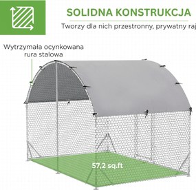 PawHut Wybieg dla małych zwierząt na zewnątrz, dla kur, królików, kaczek, stabilna konstrukcja, stal i materiał Oxford