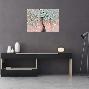 Obraz - Pastelowe niebieskie kwiaty (70x50 cm)