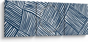 Obraz - linia 3D (z zegarem) (90x30 cm)