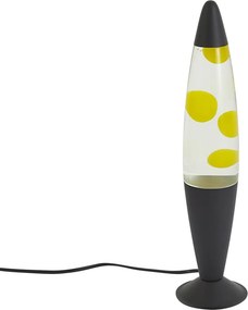 Lampa lawa przezroczysta z żółtym woskiem z diodą LED - Molten Lava