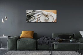 Duży obraz na płótnie Talerz z Kwiatami i Jajkiem