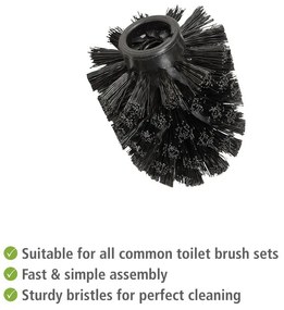 Czarne plastikowe zapasowe końcówki do szczotki WC zestaw 10 szt. Ø8cm – Wenko