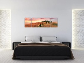 Obraz - Dom na wzgórzu, Toskania, Włochy (170x50 cm)