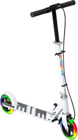 AIYAPLAY Hulajnoga dziecięca, podwójne hamulce, metalowa rama, podpórka, składana, 3-8 lat, Weiß