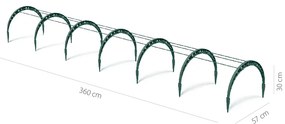 Ogrodowy tunel foliowy FlOO TUNNELS 360 cm, zielony