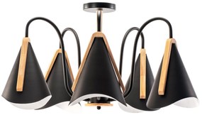 Lampa Sufitowa Skandynawska Pięcioramienna APP607-5C Czarna