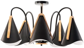 Lampa Sufitowa Skandynawska Pięcioramienna APP607-5C Czarna