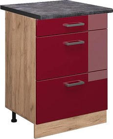 Szafka dolna do kuchni czerwony połysk 60x60x81.6 r-line